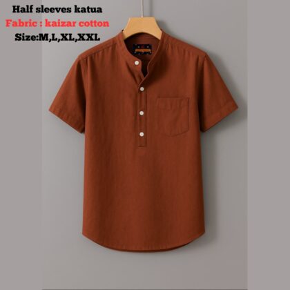 Kaizar cotton Half sleeves katua For Men's & Stylish Trendy Watch